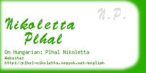 nikoletta plhal business card